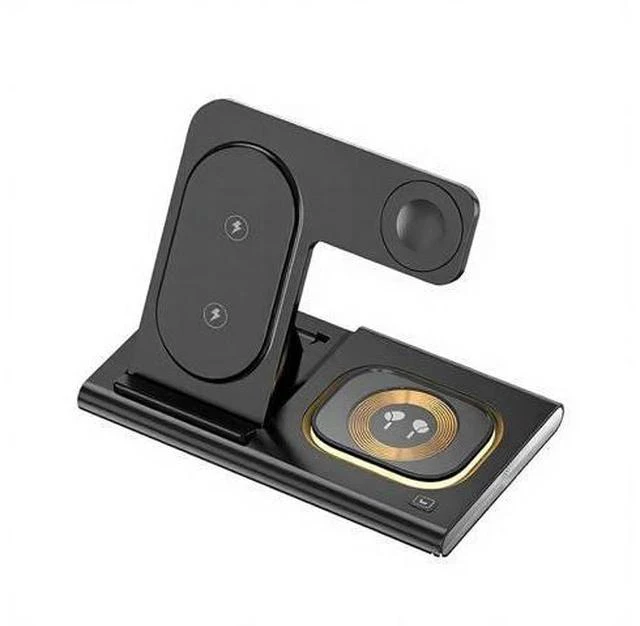 Alt view image 2 of 3 - 3 in 1 Magnetic Wireless Charger Stand with Fast Charging 15W for iPhone Watch and Mobile Phone ABS Material