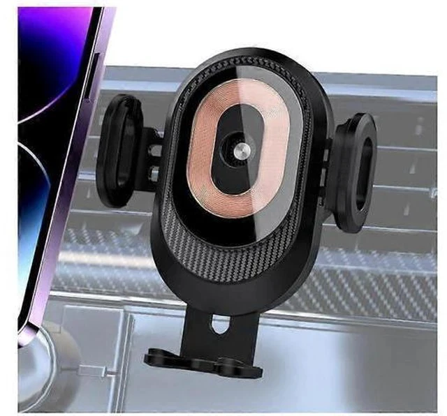Alt view image 2 of 5 - Ecocleanpath 15W Wireless Car Charger Mount | 360° Auto-Clamping Air Vent Phone Holder, Fast Charging & Adjustable (Black)