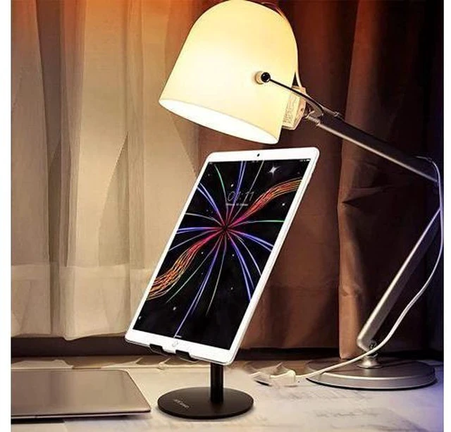 Alt view image 6 of 6 - Adjustable Tablet/Phone Stand, Telescopic Adjustable iPad Stand Holder,Universal Multi Angle Aluminum Stand Compatible with iPhone Smart Cell Phone/Tablet/iPad(4-13 inch), Black