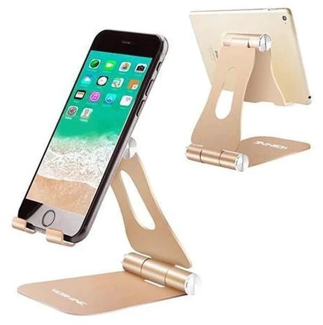 Main image of Adjustable Tablet Stand Holders, Cell Phone Stands, Phone Desk Holder, iPhone Stand, iPad Stand, Aluminum Stands Cradle Dock for Switch, Fit All Smartphones and Tablets - Black