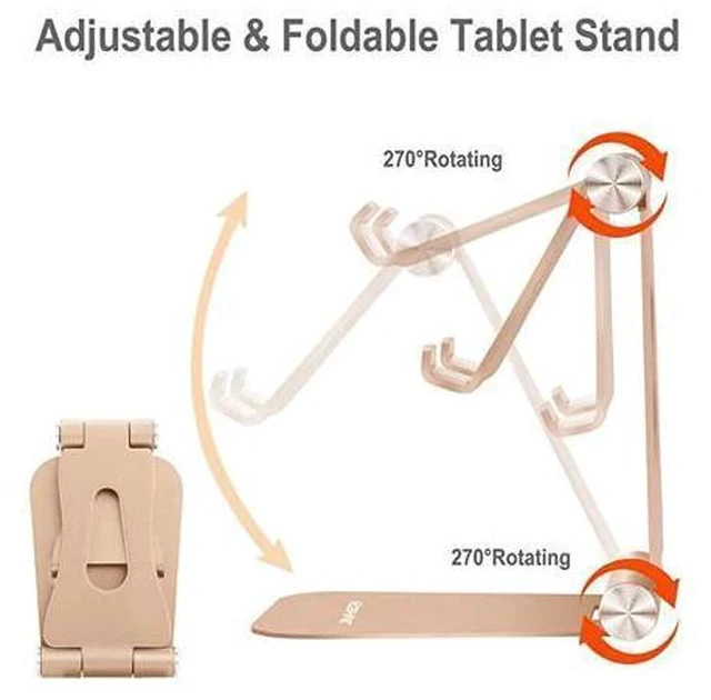 Alt view image 2 of 7 - Adjustable Tablet Stand Holders, Cell Phone Stands, Phone Desk Holder, iPhone Stand, iPad Stand, Aluminum Stands Cradle Dock for Switch, Fit All Smartphones and Tablets - Black