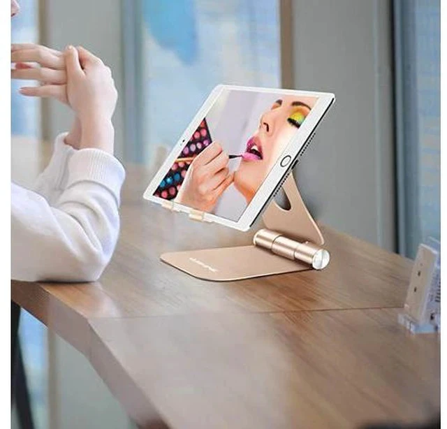 Alt view image 6 of 7 - Adjustable Tablet Stand Holders, Cell Phone Stands, Phone Desk Holder, iPhone Stand, iPad Stand, Aluminum Stands Cradle Dock for Switch, Fit All Smartphones and Tablets - Black