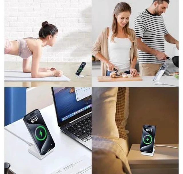 Alt view image 6 of 7 - Pixel Fast Wireless Charger 15W Wireless Charging Stand for Google Pixel 10 Pro XL Fold 9a 9 Pro XL 8a 8 Pro 7a 7 Pro 6 Pro Android Phone Wireless Charger Stand for Galaxy S25 Ultra S24 S23