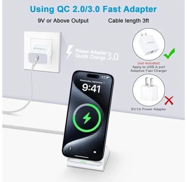 Alt view image 7 of 7 - Pixel Fast Wireless Charger 15W Wireless Charging Stand for Google Pixel 10 Pro XL Fold 9a 9 Pro XL 8a 8 Pro 7a 7 Pro 6 Pro Android Phone Wireless Charger Stand for Galaxy S25 Ultra S24 S23