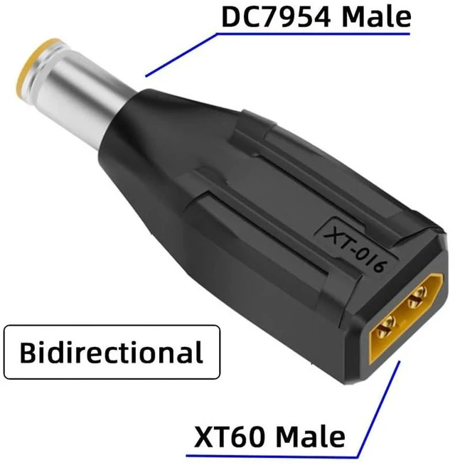 Alt view image 2 of 7 - xiwai XT60 Power Connector Male SC100 Protocol to DC 7.9x5.4mm Male Plug Fast Charging Adapter for RC Lipo Battery Quadcopter Multicopter Aeromodelling