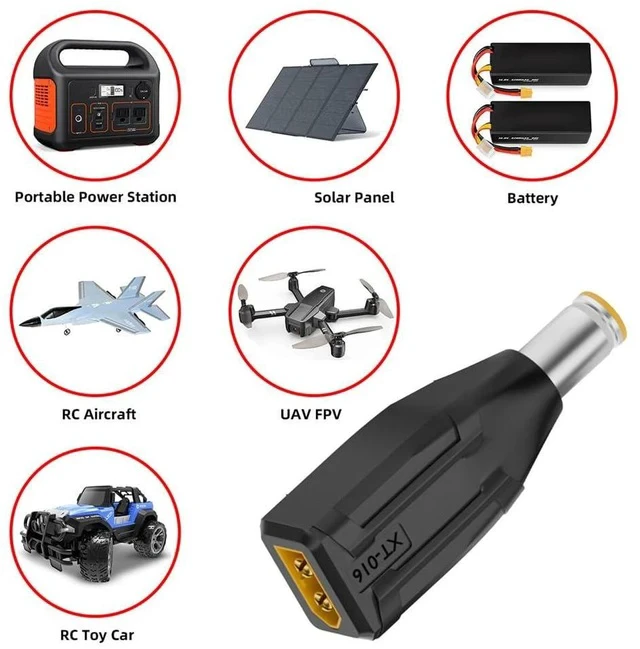 Alt view image 6 of 7 - xiwai XT60 Power Connector Male SC100 Protocol to DC 7.9x5.4mm Male Plug Fast Charging Adapter for RC Lipo Battery Quadcopter Multicopter Aeromodelling
