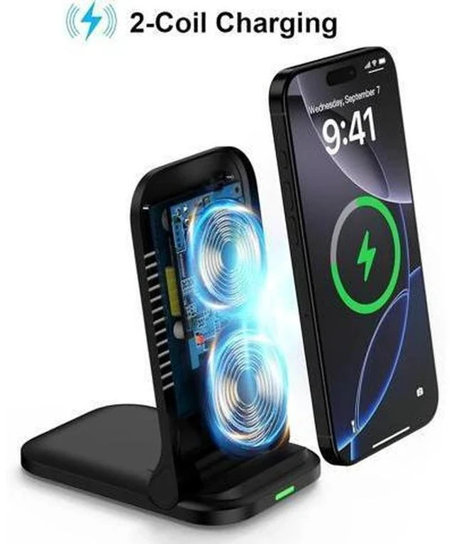 Alt view image 3 of 7 - Wireless Fast Charger Stand Foldable Wireless Charger Fast Charging Station Android Phone Charger Stand for Galaxy S25 Edge S25 Ultra S25 S24 S23 S22 S21 iPhone 16e 16 Pro Max 15 14 13