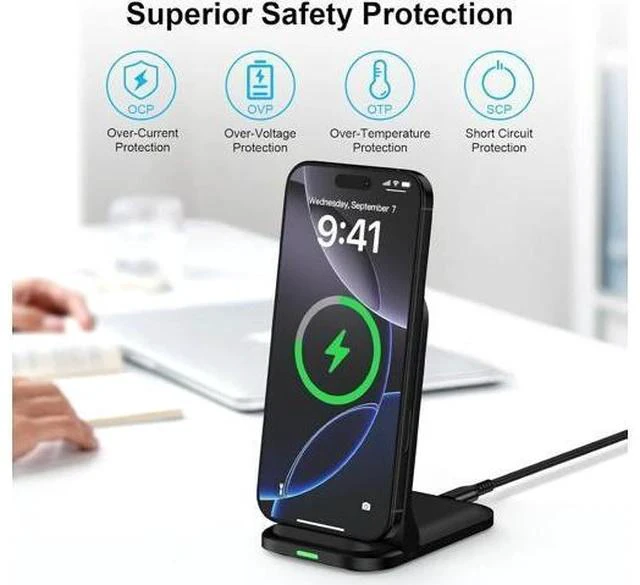 Alt view image 6 of 7 - Wireless Fast Charger Stand Foldable Wireless Charger Fast Charging Station Android Phone Charger Stand for Galaxy S25 Edge S25 Ultra S25 S24 S23 S22 S21 iPhone 16e 16 Pro Max 15 14 13