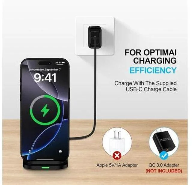 Alt view image 7 of 7 - Wireless Fast Charger Stand Foldable Wireless Charger Fast Charging Station Android Phone Charger Stand for Galaxy S25 Edge S25 Ultra S25 S24 S23 S22 S21 iPhone 16e 16 Pro Max 15 14 13