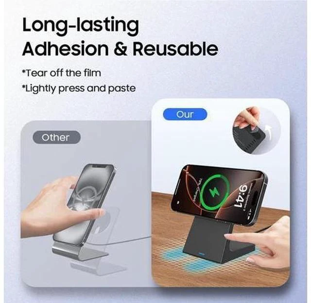 Alt view image 5 of 7 - for MagSafe Charger Stand 20W Fast Magnetic Wireless Charging Station with 25W PD AdapterStickable Desk Wireless Charger for iPhone 17/16/15/14/13/12 Pro/Pro Max Series
