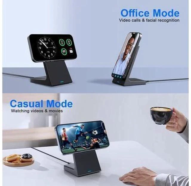 Alt view image 6 of 7 - for MagSafe Charger Stand 20W Fast Magnetic Wireless Charging Station with 25W PD AdapterStickable Desk Wireless Charger for iPhone 17/16/15/14/13/12 Pro/Pro Max Series
