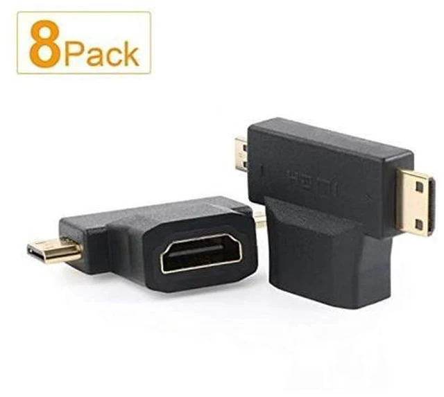 Alt view image 2 of 6 - Micro HDMI to HDMI Adapter|HDMI to Mini HDMI Adapter|Micro HDMI to Mini HDMI Adapter,Mini and Micro HDMI to HDMI 2 in 1 T HDMI Coupler-8Pack