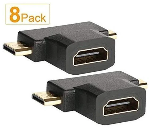 Alt view image 3 of 6 - Micro HDMI to HDMI Adapter|HDMI to Mini HDMI Adapter|Micro HDMI to Mini HDMI Adapter,Mini and Micro HDMI to HDMI 2 in 1 T HDMI Coupler-8Pack