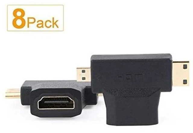 Alt view image 4 of 6 - Micro HDMI to HDMI Adapter|HDMI to Mini HDMI Adapter|Micro HDMI to Mini HDMI Adapter,Mini and Micro HDMI to HDMI 2 in 1 T HDMI Coupler-8Pack