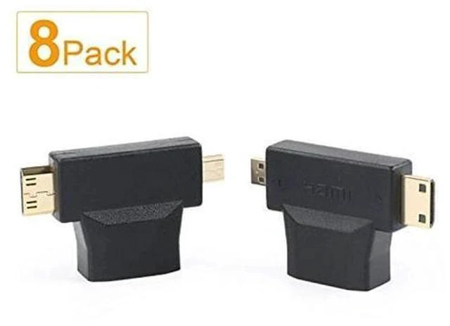 Alt view image 5 of 6 - Micro HDMI to HDMI Adapter|HDMI to Mini HDMI Adapter|Micro HDMI to Mini HDMI Adapter,Mini and Micro HDMI to HDMI 2 in 1 T HDMI Coupler-8Pack