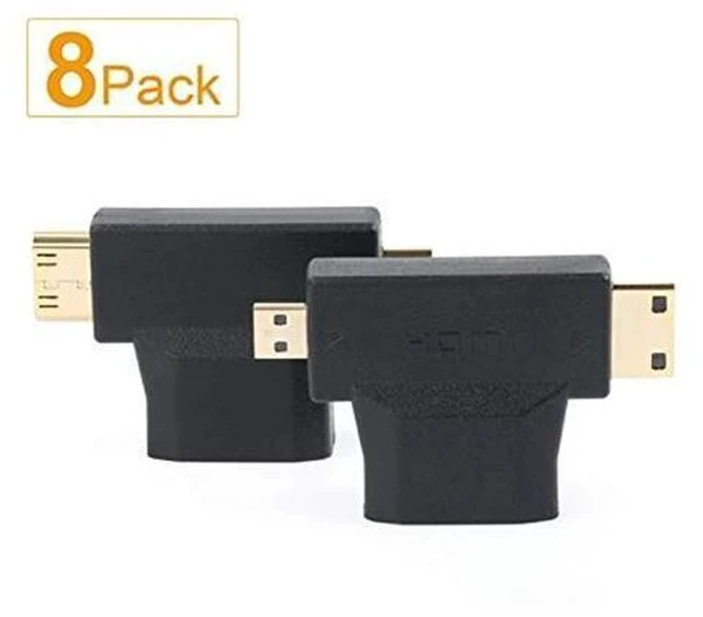 Alt view image 6 of 6 - Micro HDMI to HDMI Adapter|HDMI to Mini HDMI Adapter|Micro HDMI to Mini HDMI Adapter,Mini and Micro HDMI to HDMI 2 in 1 T HDMI Coupler-8Pack