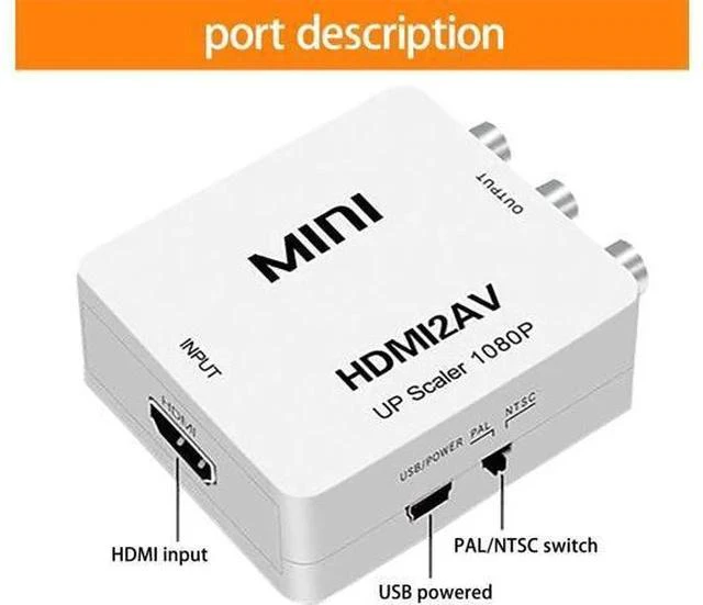 Alt view image 5 of 6 - HDMI to RCA Converter (hdmi to av Adapter) hdmi to RCA Adapter converts HDMI Output Source to Old-Fashioned RCA Display Optionalav to hdmi,hdmi to av,av to vga,vga to av,vga to hdmi,hdmi to vga