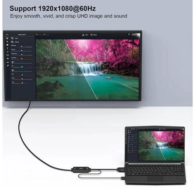 Alt view image 5 of 7 - VGA to HDMI Cable with Audio 6 Feet 1080P Cable from VGA Computer/Laptop to HDMI Monitor/TV(Not Bidirectional)