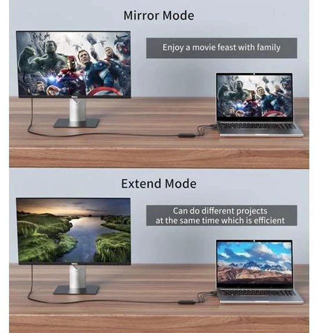 Alt view image 5 of 7 - VGA to HDMI Cable with Audio 1080P HD VGA to HDMI Adapter Cable 6 Feet for Computer/Laptop to HDMI Monitor/TV