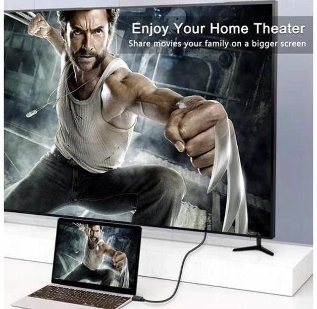 Alt view image 2 of 7 - USB to HDMI Adapter Cable 6.6FT USB to HDMI Cable Male to Male Full 1080P HD Display Cable Audio Video Converter Cord for PC/Laptop to Monitor/HDTV/Projector Supports Windows 7/8/10 Mac OS