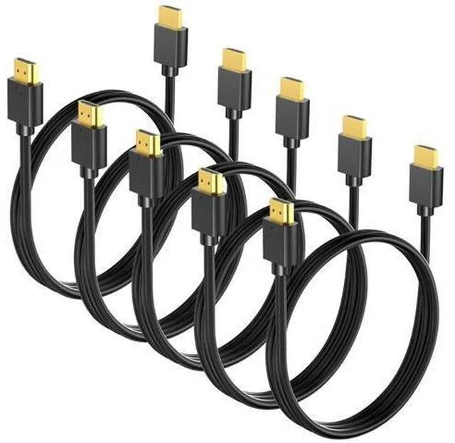 Main image of HDMI Cable 6FT 5-Pack 4K HDMI to HDMI Cable 6FT Multi-pack Shielded HDMI 2.0 Cord 6 FT with 4K@60Hz 2K@165/144Hz HDCP 2.2 HDR ARC & CL3 Rated | for Laptop Monitor TV PS5 PS4 Xbox Soundbar