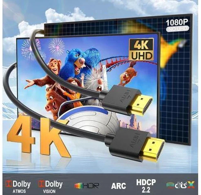 Alt view image 2 of 7 - HDMI Cable 6FT 5-Pack 4K HDMI to HDMI Cable 6FT Multi-pack Shielded HDMI 2.0 Cord 6 FT with 4K@60Hz 2K@165/144Hz HDCP 2.2 HDR ARC & CL3 Rated | for Laptop Monitor TV PS5 PS4 Xbox Soundbar