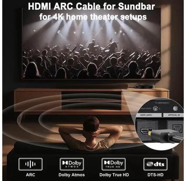 Alt view image 3 of 7 - HDMI Cable 6FT 5-Pack 4K HDMI to HDMI Cable 6FT Multi-pack Shielded HDMI 2.0 Cord 6 FT with 4K@60Hz 2K@165/144Hz HDCP 2.2 HDR ARC & CL3 Rated | for Laptop Monitor TV PS5 PS4 Xbox Soundbar