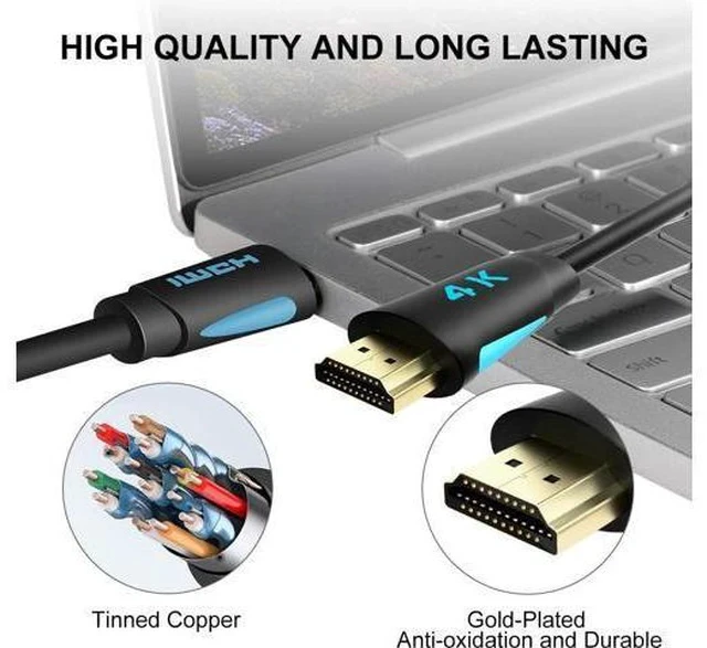 Alt view image 5 of 7 - HDMI Cable 10ft (2pack), TESmart HDMI Cord High Speed with Ethernet 4K@60Hz 4:4:4 HDMI Cables, Premium HDMI Cord Type, Supports HDMI 2.0b 4K 60Hz HDR