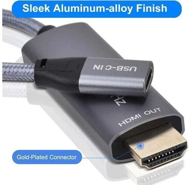 Alt view image 6 of 7 - USB-C Female to HDMI Male Cable Adapter,USB Type C 3.1 Input to HDMI Ouput Converter,4K 60Hz USBC Thunderbolt 3 Adapter for New MacBook Pro,Mac Air,Chromebook Pixel and More