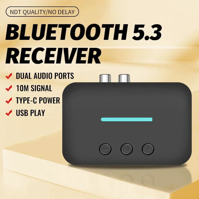 Alt view image 3 of 6 - Bluetooth 5.3 Audio Receiver with USB Drive Playback Wireless Adapter for Old Speakers / Home Stereo / Car Audio, 3.5mm AUX & RCA Output
