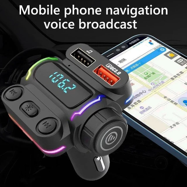 Alt view image 4 of 7 - P7 Car MP3 Bluetooth Player FM Transmitter with Handsfree Calling, U-Disk/TF Card Music Playback, PD20W + QC3.0 Fast Charging Dual Ports
