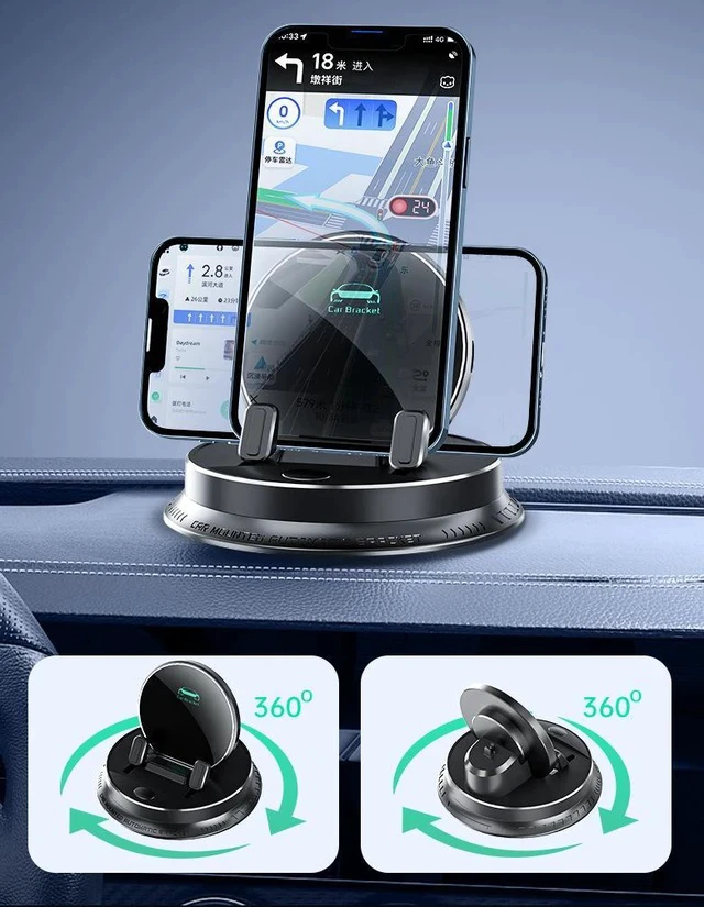 Alt view image 3 of 7 - Car Dashboard Phone Holder A9 Premium Anti-Slip Stand, Stable Support for Navigation / Smartphones, Universal Dashboard Mount - black