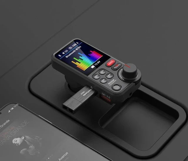 Alt view image 5 of 7 - BT93 Car Bluetooth MP3 Player QC3.0 Fast Charging, HiFi Lossless Music, Hands-Free FM Transmitter for Car/Truck