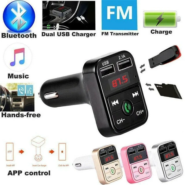 Alt view image 2 of 5 - B2 Car Bluetooth MP3 Player FM Transmitter, Hands-Free Calling, Dual USB Car Charger, Supports TF Card / U-Disk Music Playback