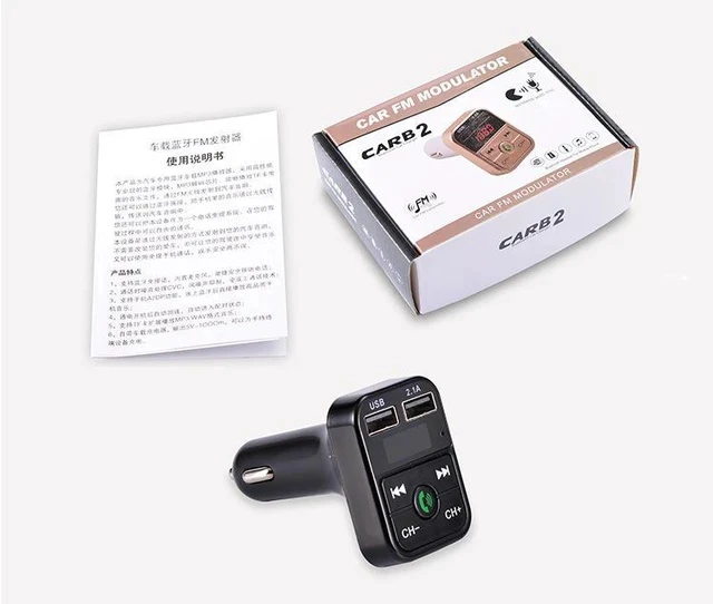 Alt view image 5 of 5 - B2 Car Bluetooth MP3 Player FM Transmitter, Hands-Free Calling, Dual USB Car Charger, Supports TF Card / U-Disk Music Playback