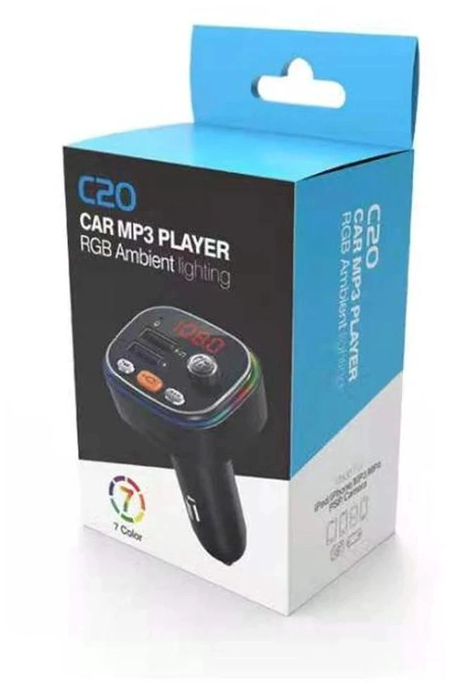 Alt view image 6 of 6 - C20 Car Bluetooth MP3 Player FM Transmitter, Hands-Free Calling, Quick Charge, USB/TF Card Playback