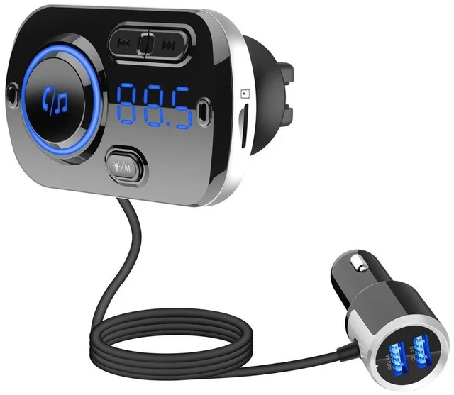 Alt view image 2 of 5 - BC49BQ Car Bluetooth MP3 Player Bluetooth 5.0, QC3.0 Fast Charging, Breathing Ambient Light, FM Transmitter & Hands-Free Calling