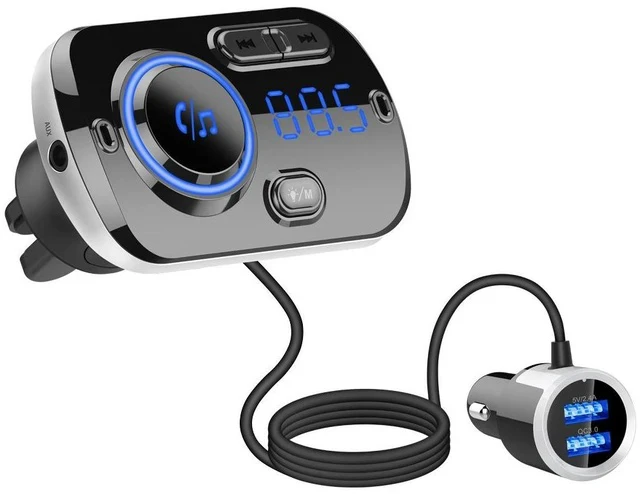 Alt view image 3 of 5 - BC49BQ Car Bluetooth MP3 Player Bluetooth 5.0, QC3.0 Fast Charging, Breathing Ambient Light, FM Transmitter & Hands-Free Calling