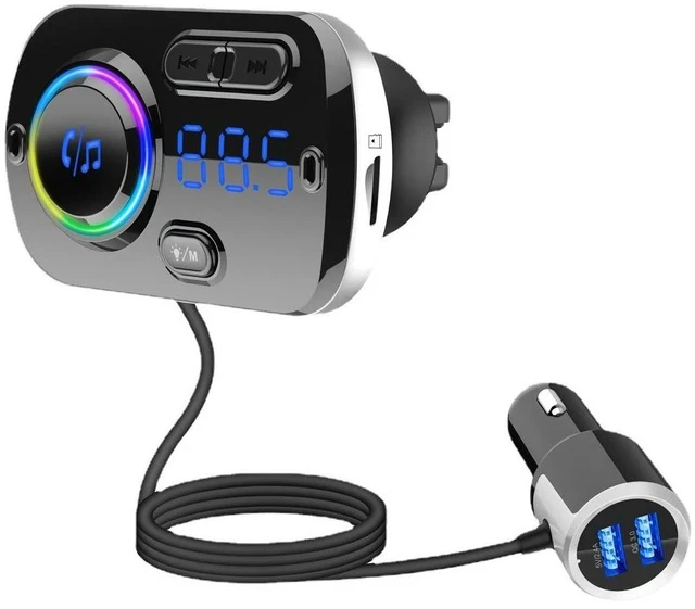 Alt view image 5 of 5 - BC49BQ Car Bluetooth MP3 Player Bluetooth 5.0, QC3.0 Fast Charging, Breathing Ambient Light, FM Transmitter & Hands-Free Calling