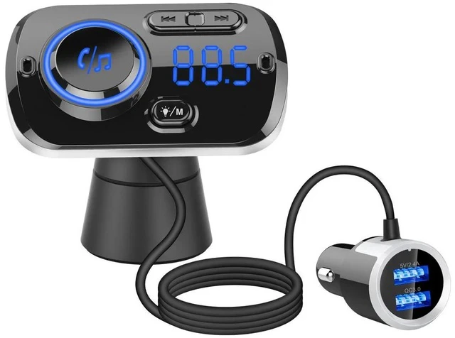 Alt view image 4 of 5 - BC49BQ Car Bluetooth MP3 Player Bluetooth 5.0, QC3.0 Fast Charging, Breathing Ambient Light, FM Transmitter & Hands-Free Calling