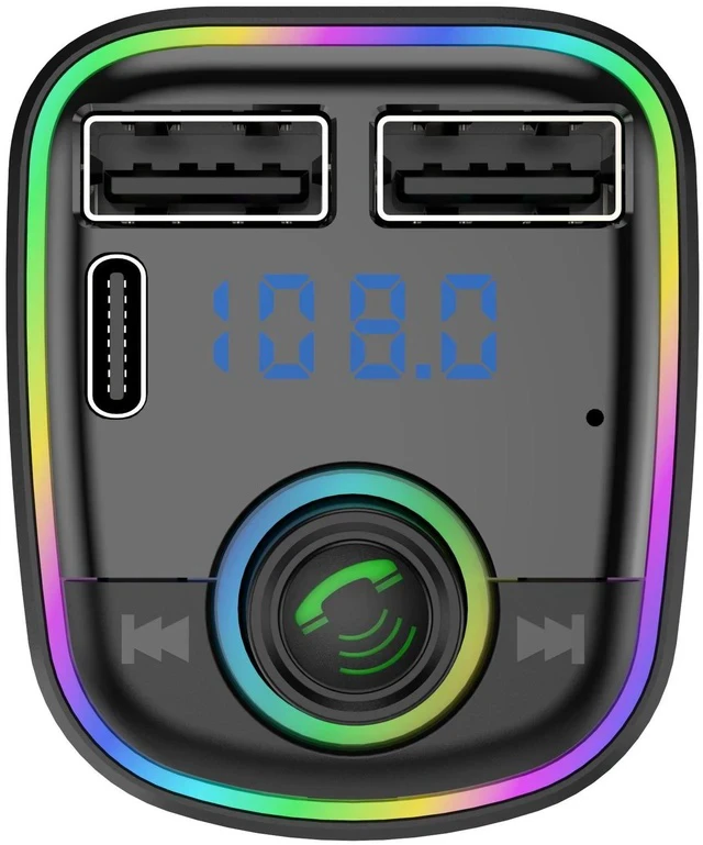 Alt view image 4 of 4 - C2 Car Bluetooth MP3 Player FM Transmitter, Hands-Free Calling, Dual USB Car Charger