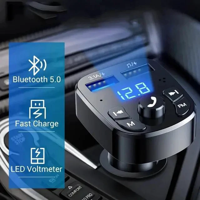 Alt view image 6 of 7 - Car Bluetooth MP3 Player FM Transmitter, Hands-Free Calling, Music Player with U-Disk / TF Card Support, Car Charger