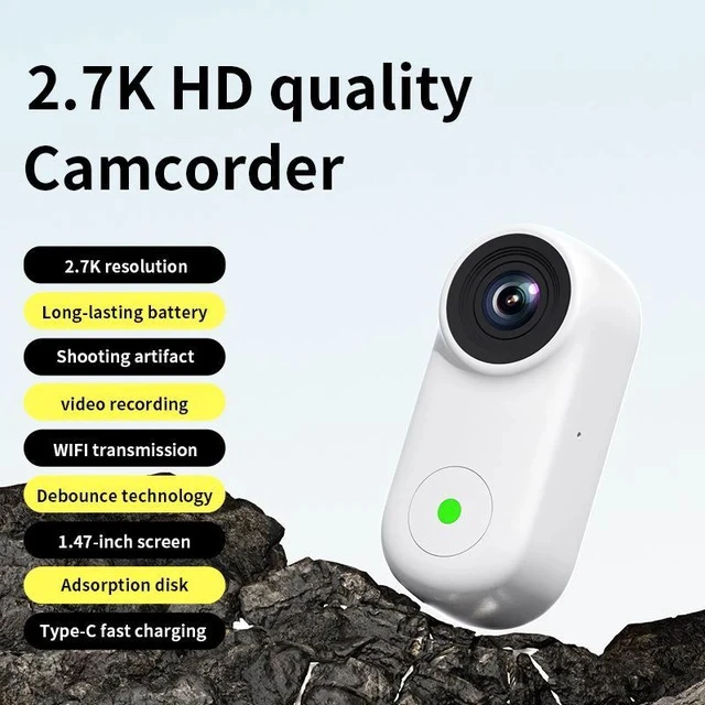 Alt view image 2 of 5 - 2K HD Magnetic Thumb Action Camera Mini Sports Camera for Motorcycle / Cycling / Outdoor / Pet, Dash Cam & Wearable Recorder - white