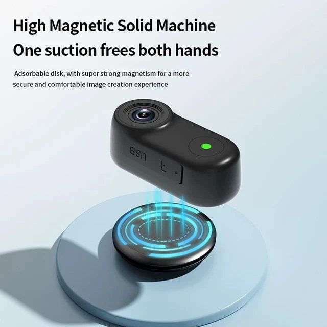 Alt view image 4 of 5 - 2K HD Magnetic Thumb Action Camera Mini Sports Camera for Motorcycle / Cycling / Outdoor / Pet, Dash Cam & Wearable Recorder - white