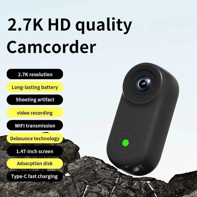 Alt view image 5 of 5 - 2K HD Magnetic Thumb Action Camera Mini Sports Camera for Motorcycle / Cycling / Outdoor / Pet, Dash Cam & Wearable Recorder - white