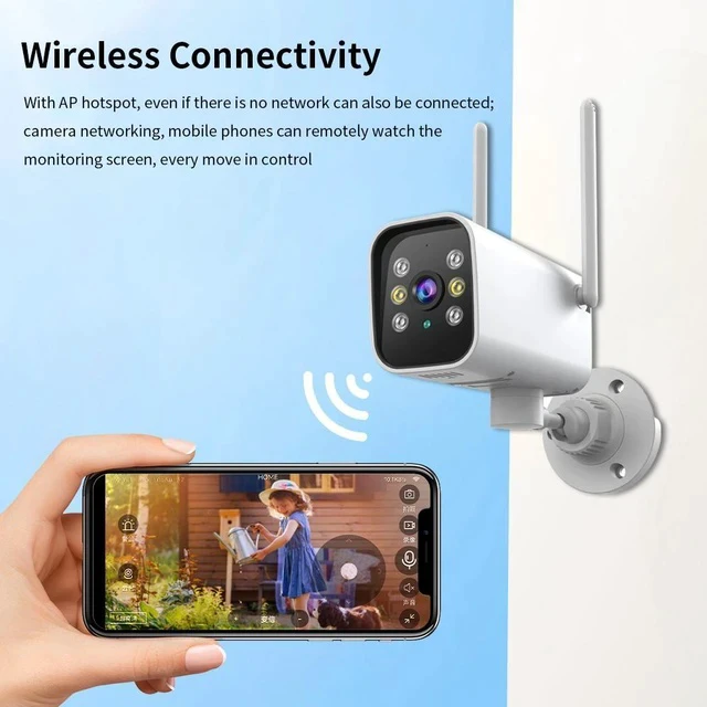 Alt view image 2 of 7 - K20 Full-Color Night Vision HD Security Camera Wireless WiFi Waterproof Bullet Camera, Indoor/Outdoor Remote Surveillance