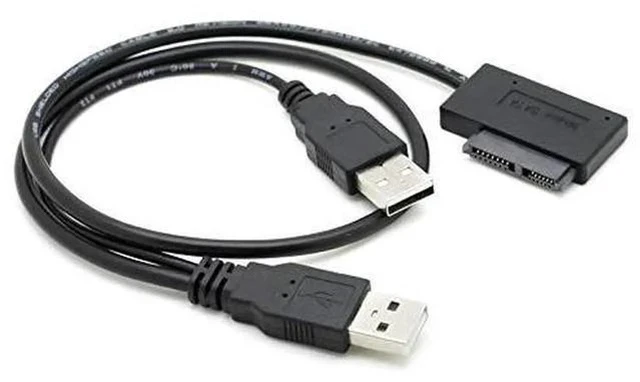 Alt view image 2 of 4 - USB 2.0 to 7+6P 13Pin Slimline SATA Cable, External Power & Data Converter for Laptop ODD CD/DVD-ROM Hard Drive Caddy
