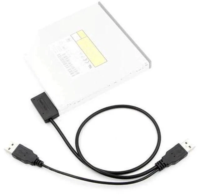 Alt view image 3 of 4 - USB 2.0 to 7+6P 13Pin Slimline SATA Cable, External Power & Data Converter for Laptop ODD CD/DVD-ROM Hard Drive Caddy