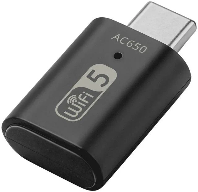 Alt view image 2 of 5 - 650Mbps Type-C Dual-Band Wireless Adapter RTL8821CU, WiFi + Bluetooth 2-in-1, USB-C WiFi Dongle with BT Combo for Laptop / PC / Tablet