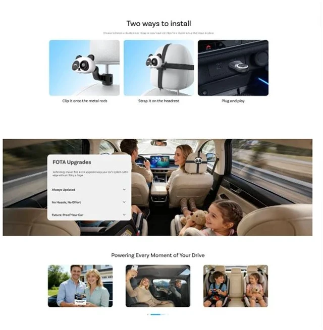 Alt view image 5 of 5 - Wireless CarPlay Portable Wireless Car Baby Care CarPlay Adapter, Car Camera Rear Seat Baby Monitor, Plug and Play In-Car Infant Monitoring Display for Back Seat Compatible CA520M300